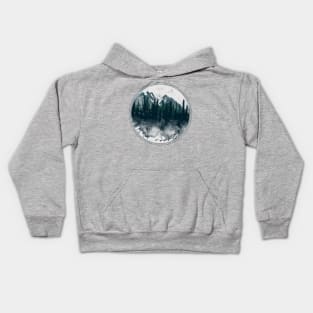 Foggy Forest Moody Watercolor Landscape Kids Hoodie